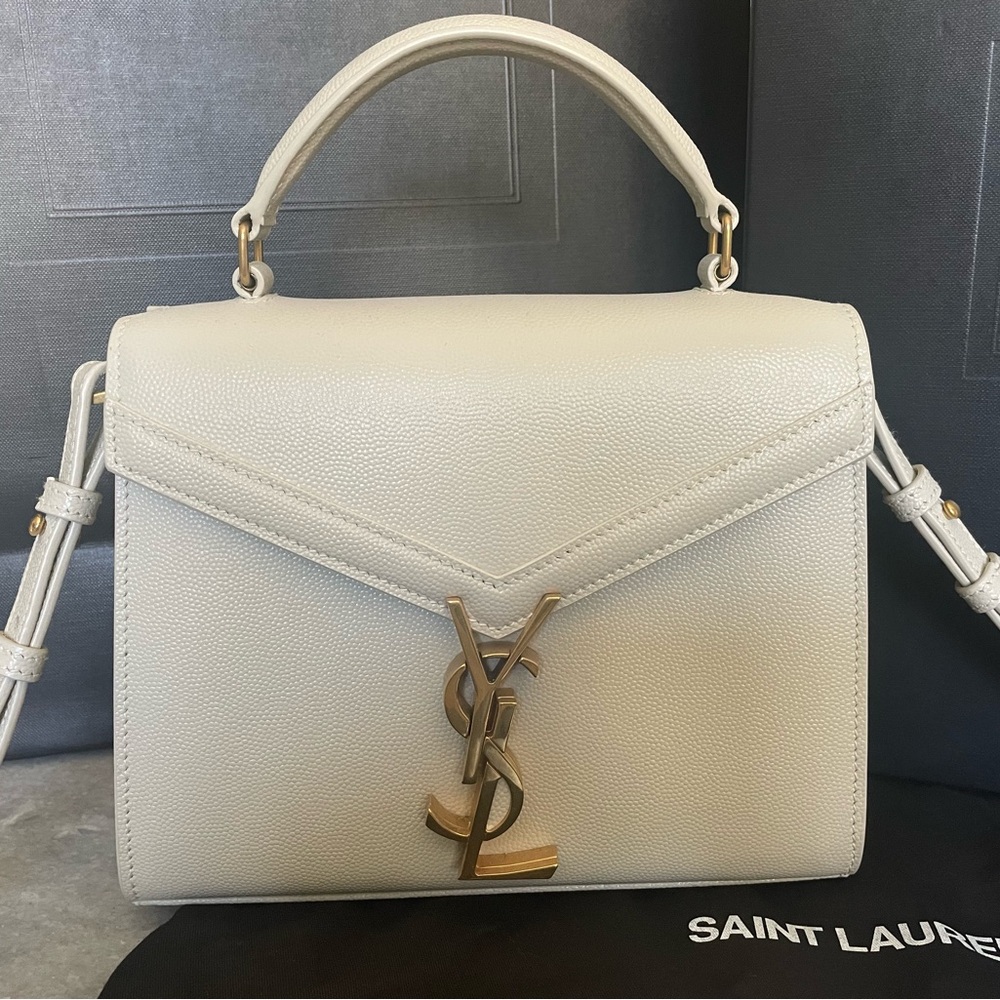 CASSANDRA MINI TOP HANDLE BAG IN GRAIN DE POUDRE EMBOSSED LEATHER